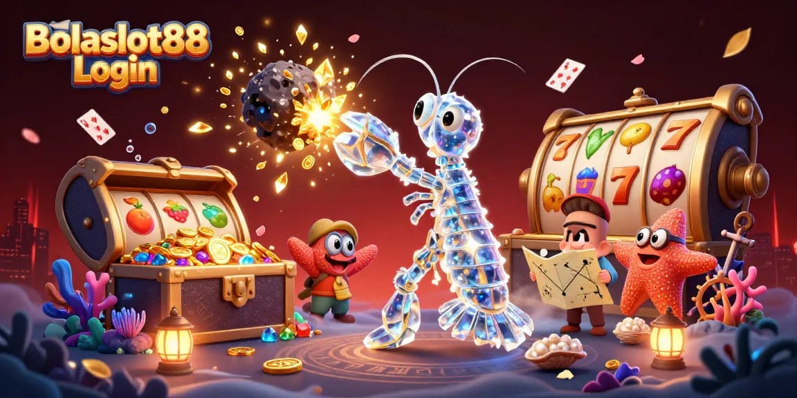Experience thrilling slots with Bolaslot88 Login in this vibrant 3D casino illustration.