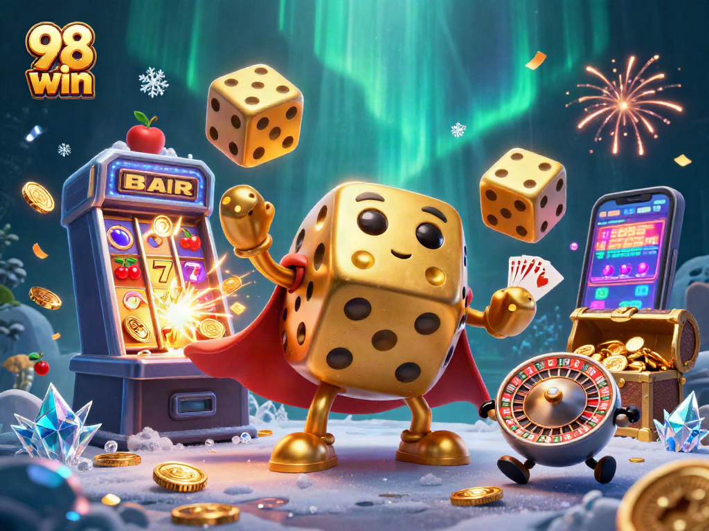 Engage in thrilling gaming with the 98 win jackpot explosion and vibrant casino elements.