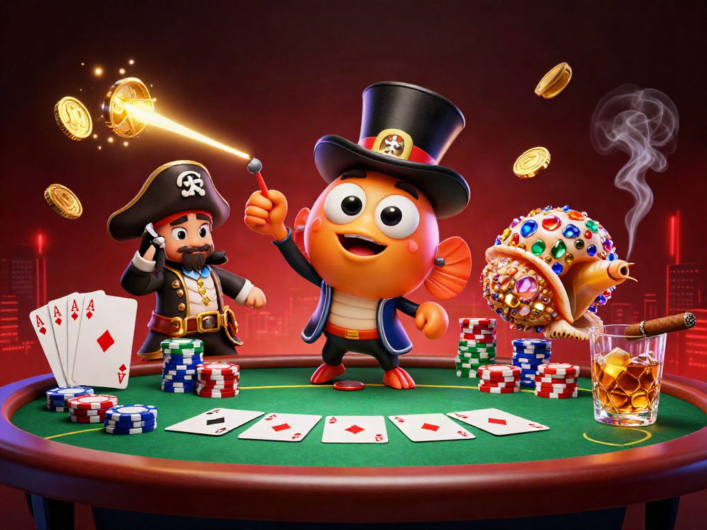 Socolive's dynamic underwater scene features an anglerfish attracting golden coins with poker elements and vibrant characters.