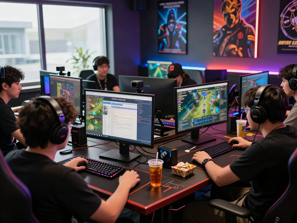 Online gaming community discussing 먹튀검증 추천 먹튀스팟 with vibrant tech setup.