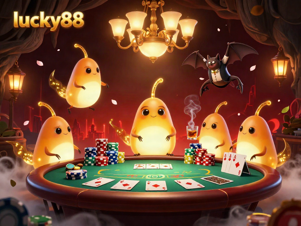 Experience thrilling gameplay at lucky88 with a vibrant cave casino scene lit by glowing elements and surrounded by poker essentials.