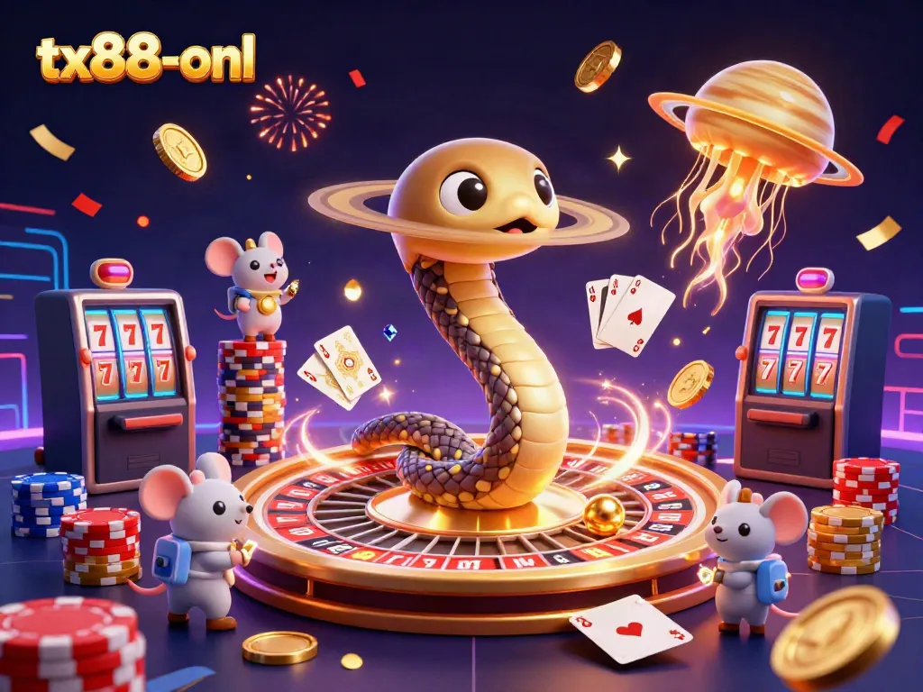 Experience thrilling gambling at tx88-onl with vibrant illustrations of roulette and casino elements.