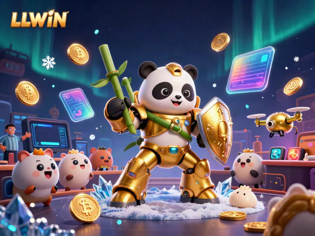 Experience thrilling gameplay in LLWIN's lively casino arena with unique characters and vibrant elements.