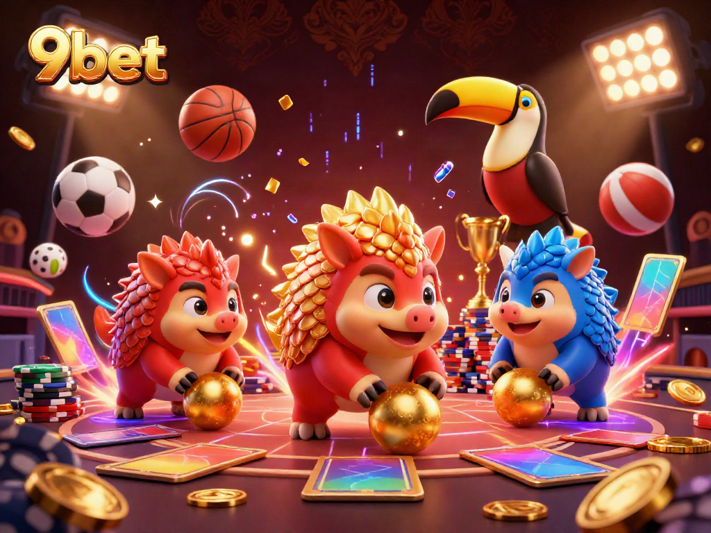 Experience thrilling gaming moments with 9bet's engaging live casino featuring vibrant characters.