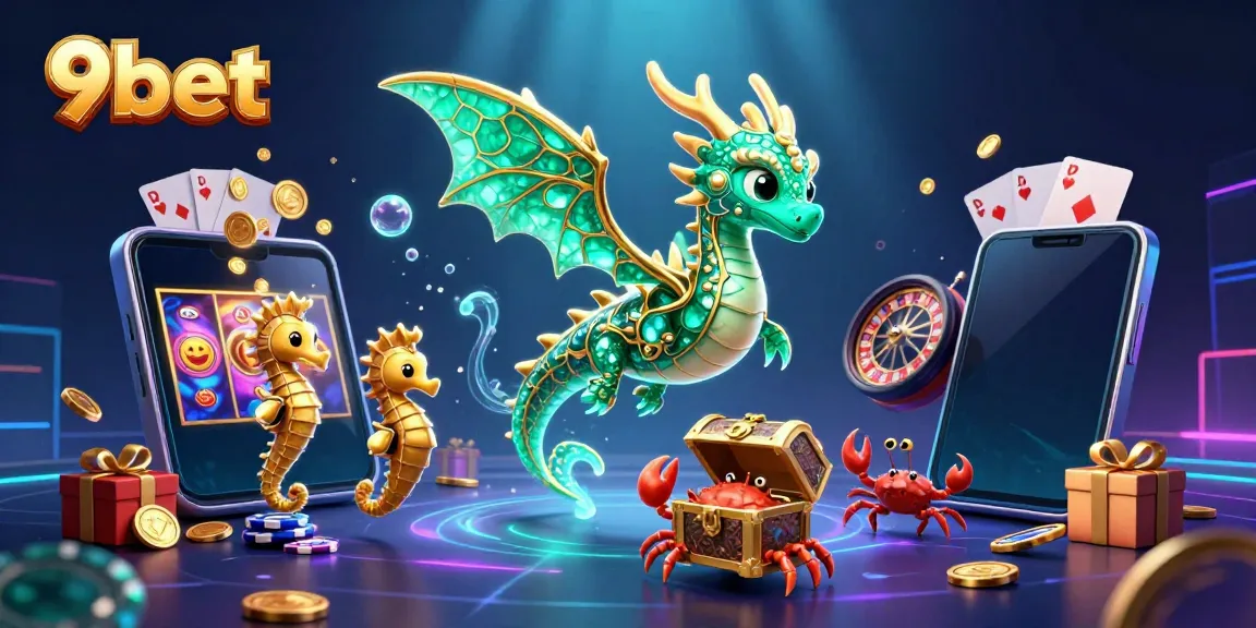 Experience thrilling gaming with 9bet's underwater adventure, featuring vibrant casino elements.