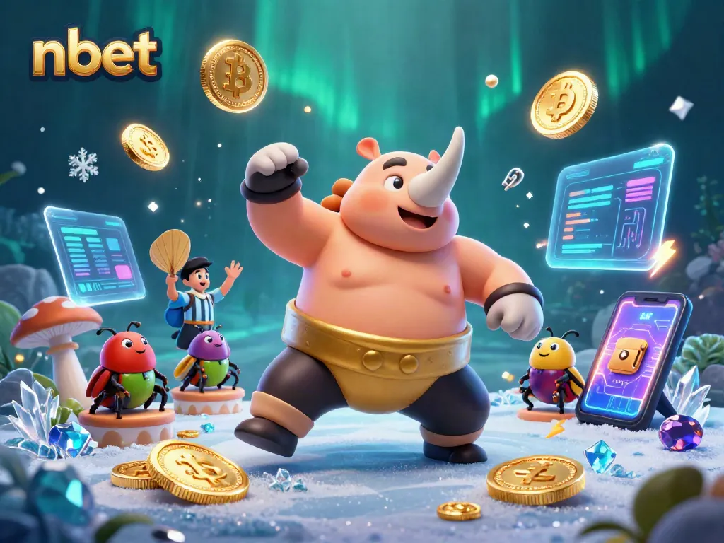 Experience thrilling gameplay with nbet as a sumo beetle stomps coins in a vibrant casino.