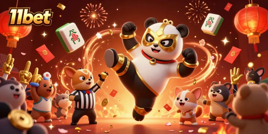 Experience thrilling action with 11bet in this vibrant animated casino scene.