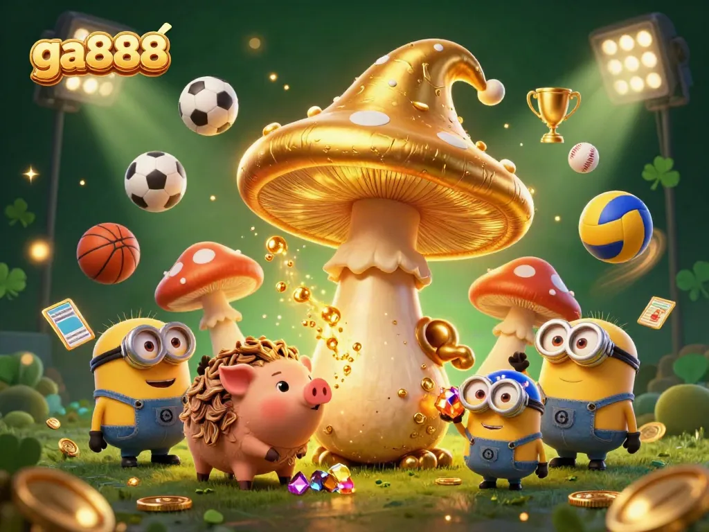 Bet on game strategies with ga888 in a vibrant 3D casino scene filled with rich visual elements.