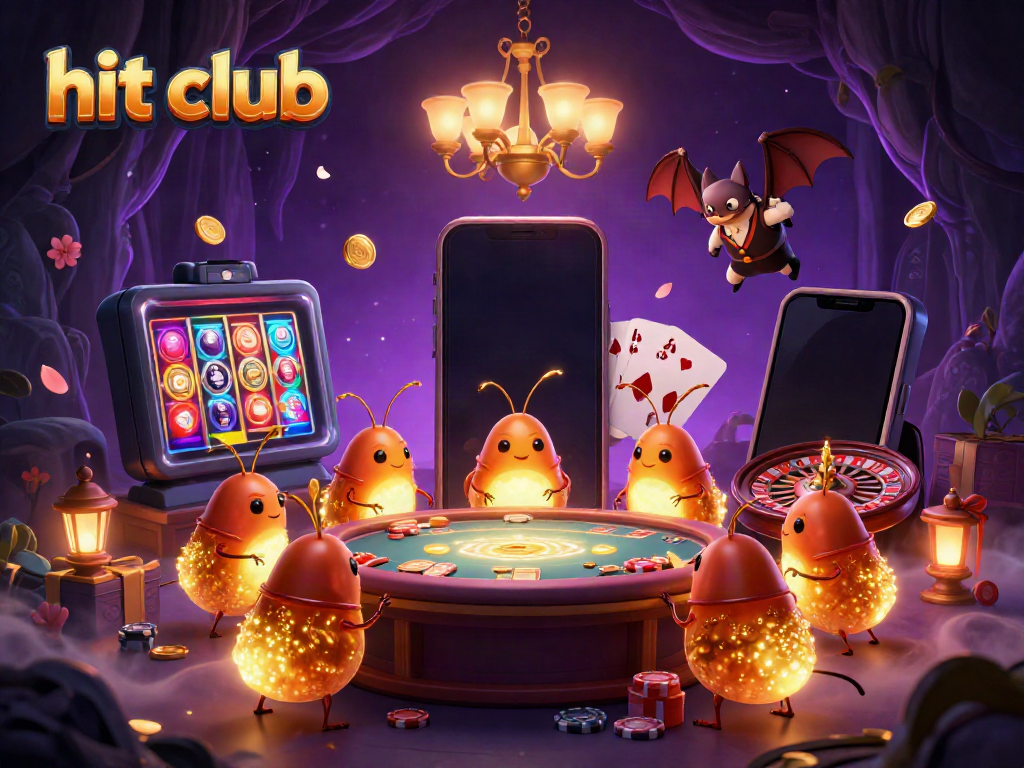 Engage in thrilling gameplay at hit club featuring glowing worms and casino elements.