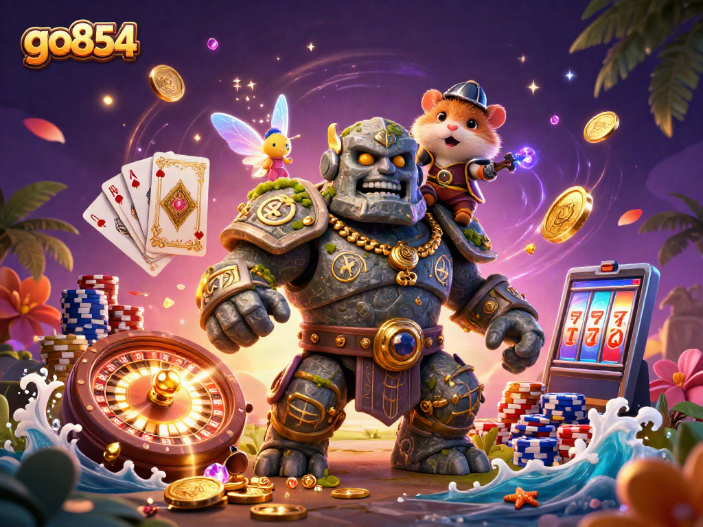 Experience the magic of go854 with a thrilling 3D casino adventure showcasing games and excitement.