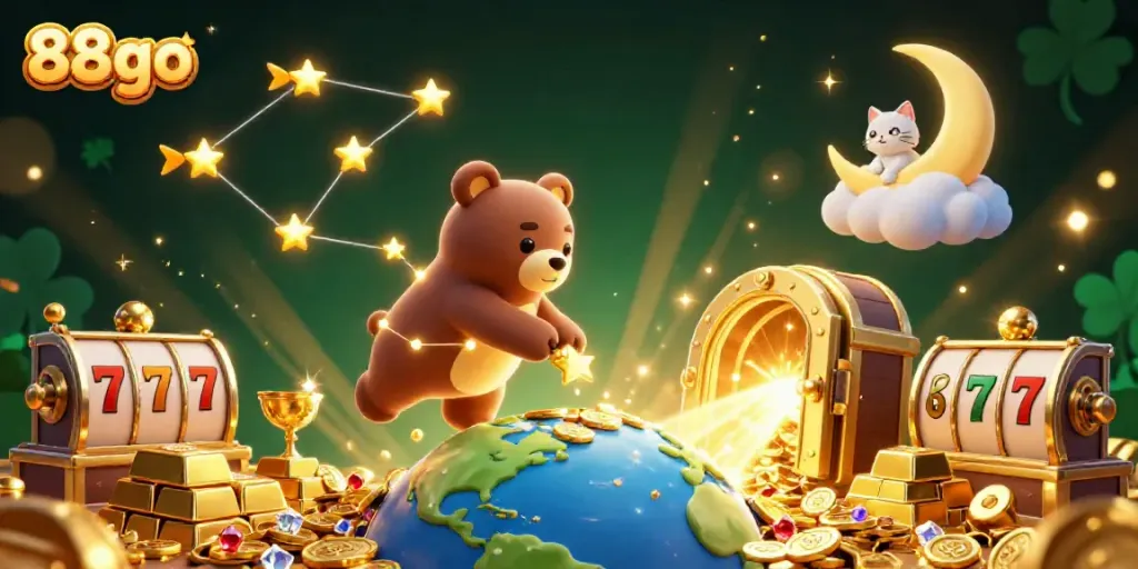 Engage with 88go's exciting gaming world featuring vibrant characters and dynamic casino elements.