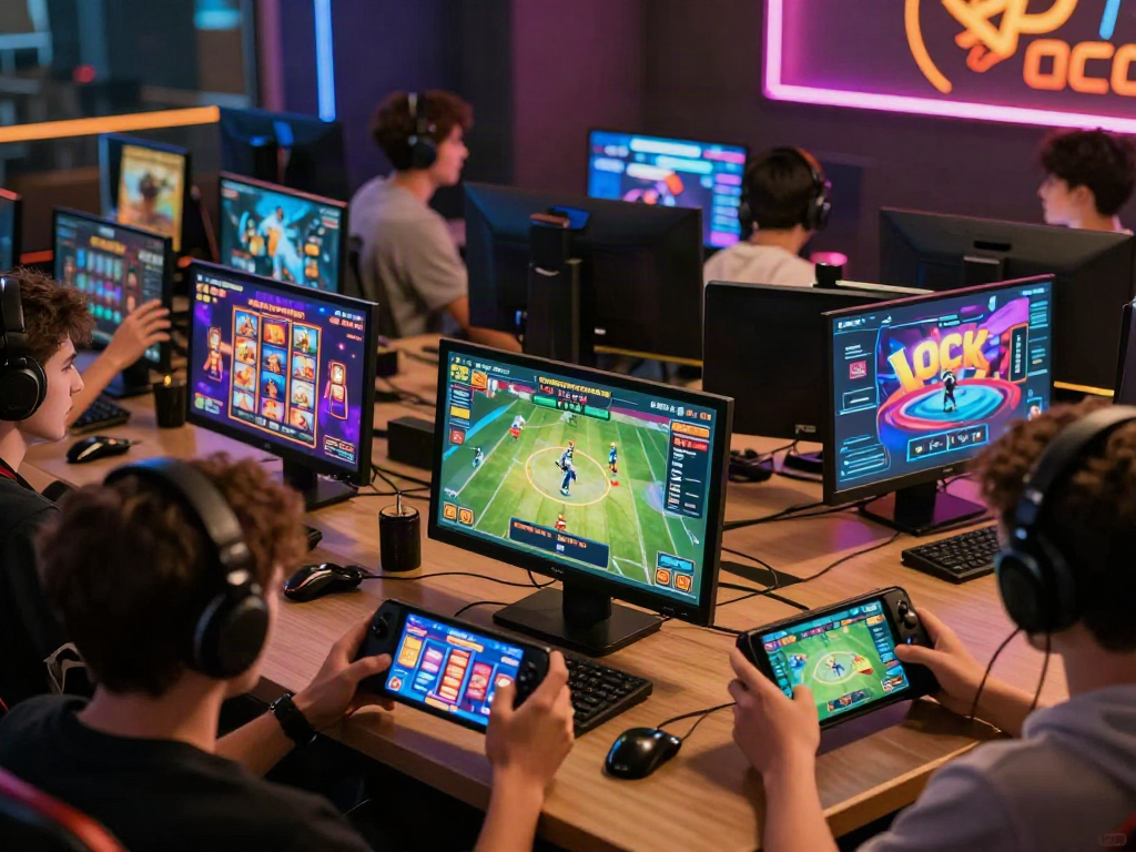 Diverse players engaging with the hit club online gaming platform, showcasing colorful gaming interfaces.