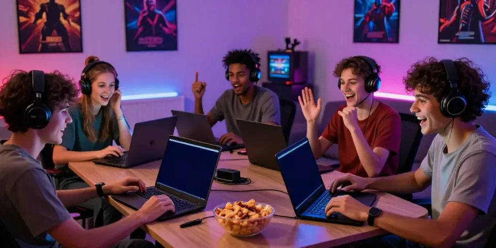 Exciting online gaming session at kayu77 with friends enjoying slot games.