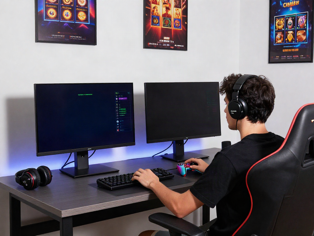 Player enjoying engaging slot88 online gaming in a modern gaming setup.