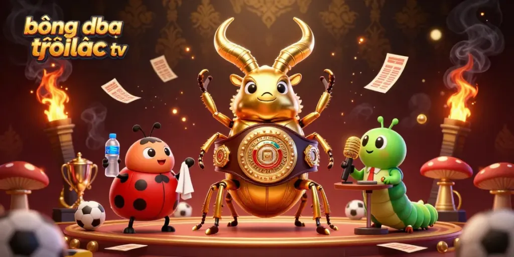 Engage with the vibrant action of bóng đá trực tuyến xoilac tv featuring a golden stag beetle in a boxing championship.