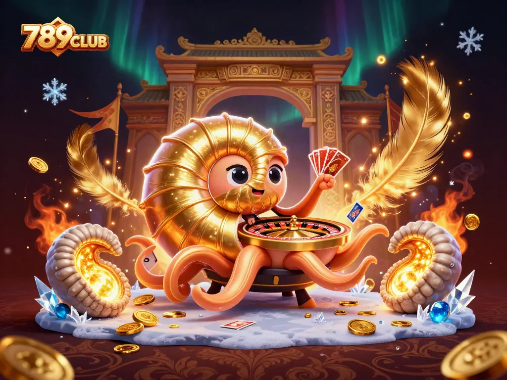 Play and win at 789CLUB with a vibrant 3D casino scene featuring unique characters and elements.